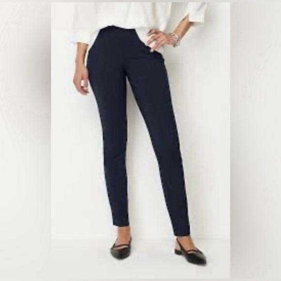 J. Jill Navy Ponte Leggings XL Extra Large Pull On Stretch - Picture 1 of 12